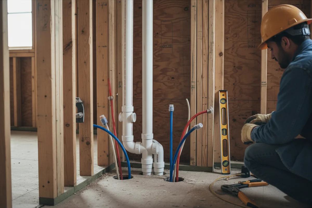 Drain and supply rough-in during Garbage Disposal Repair in Neptune